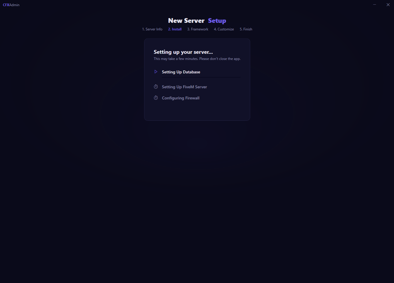 CFXAdmin — automatically sets up database, FiveM server, and firewall